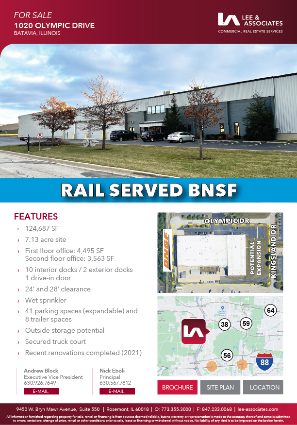 Active Rail Building For Sale Batavia, IL
