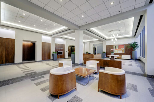 Interior of 2100 West Loop South office building for lease in the Galleria/Uptown market.