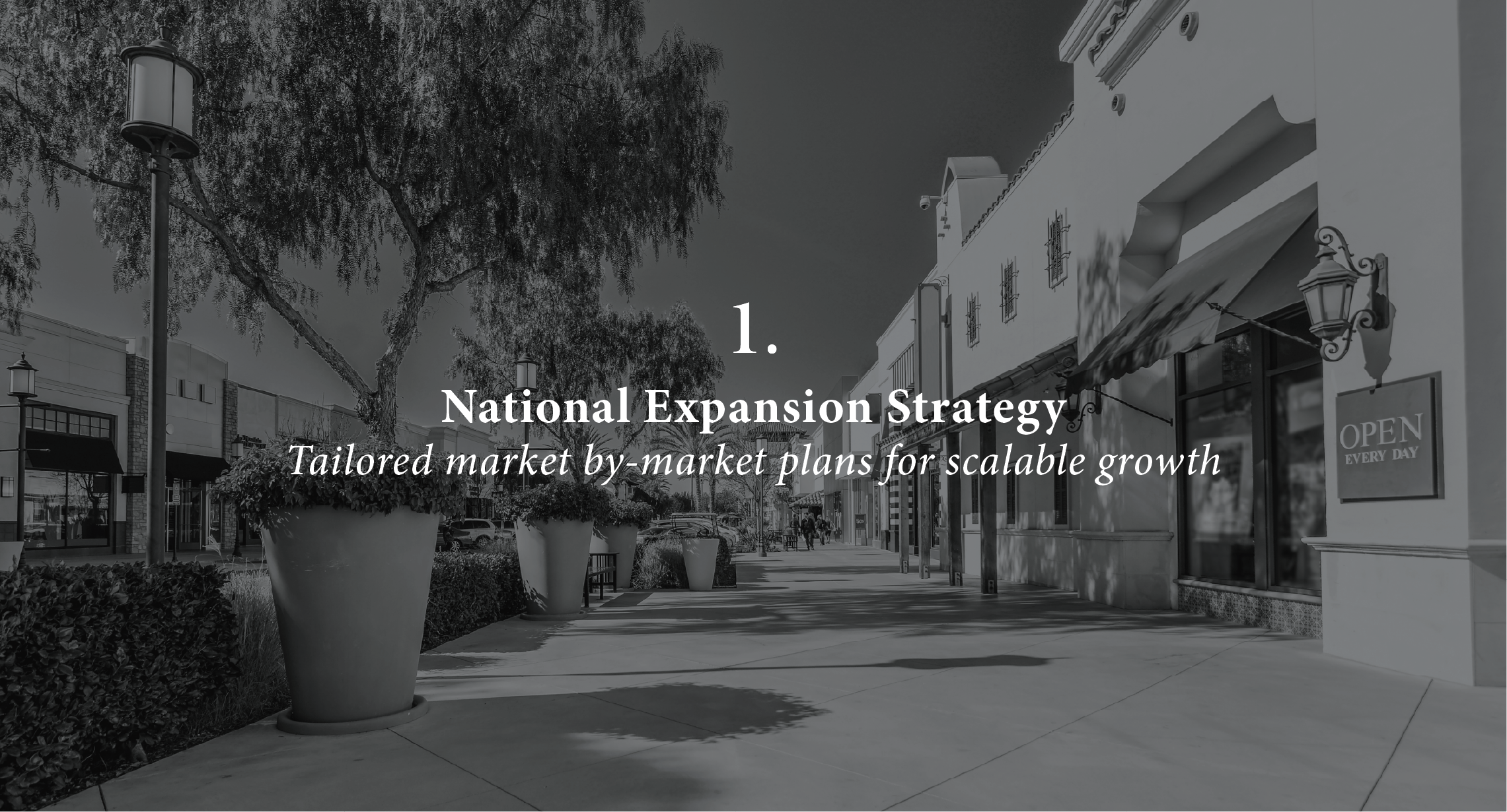 National Expansion Strategy Tailored market by-market plans for scalable growth