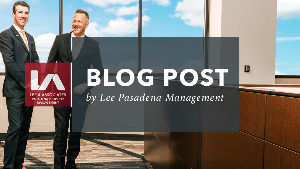 Two property managers inside an office building