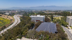 View of 901 Corporate Center Drive and 710 (Long Beach) freeway