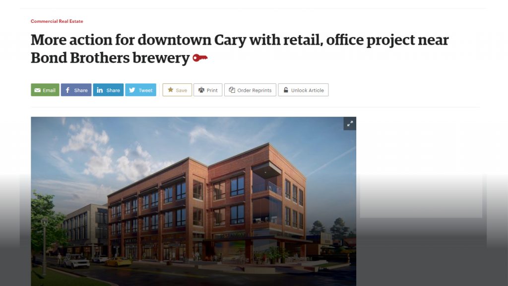 More action for downtown Cary with retail, office project near Bond