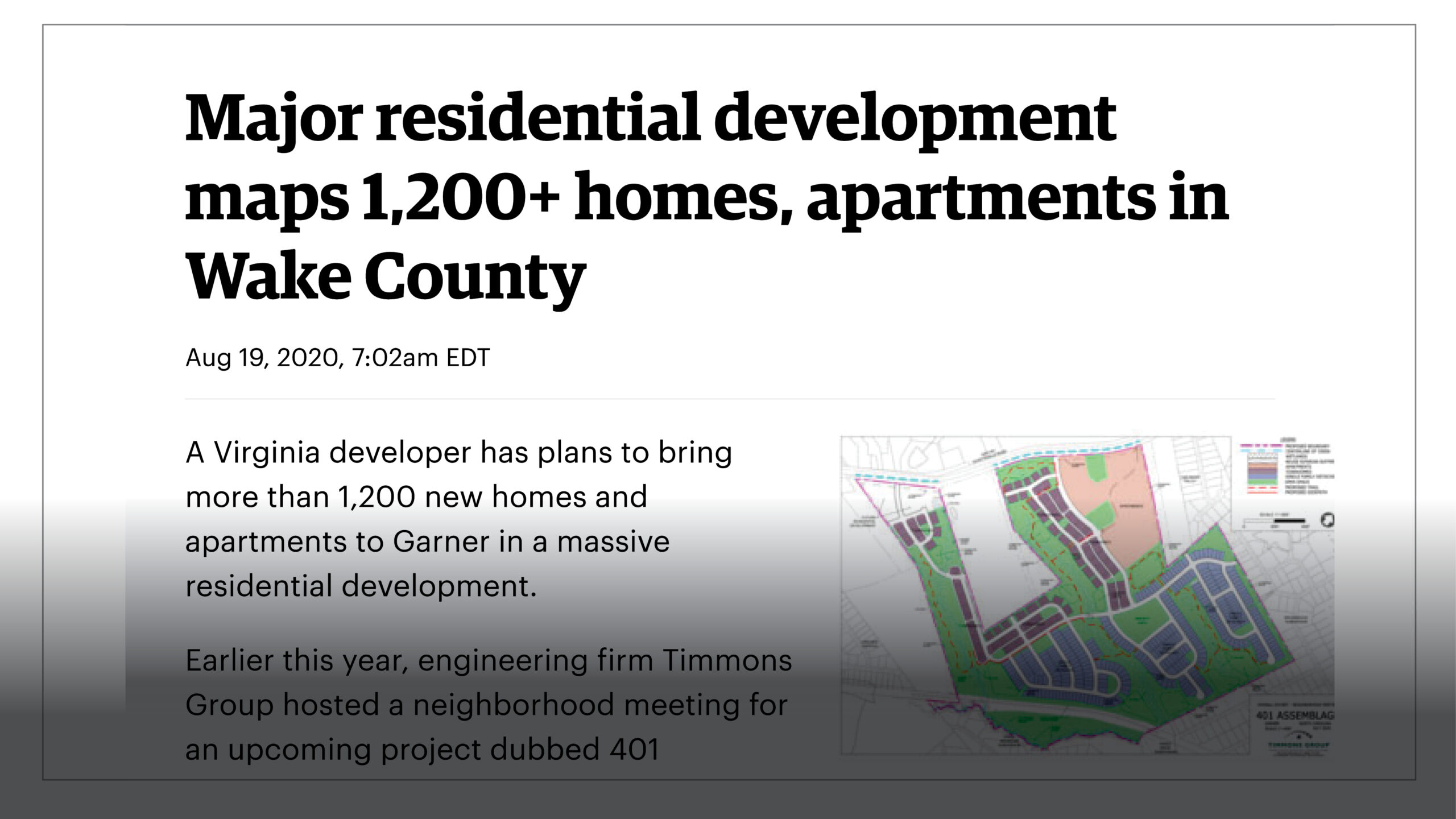 Major residential development maps 1,200+ homes, apartments in Wake