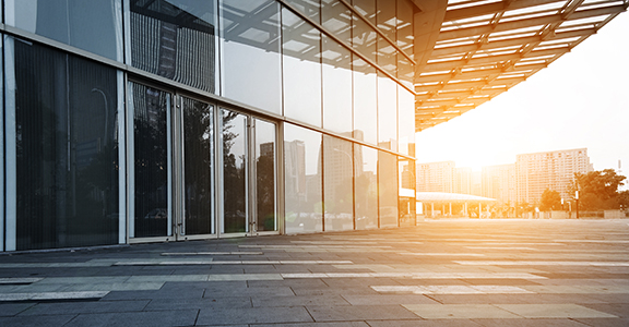 Modern glass building exterior