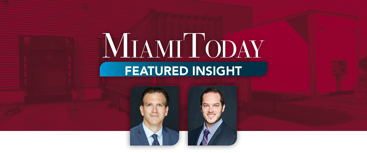 Miami Today features Conner Milford and William Domsky in article discussing the impact of E-Commerce on Industrial Real Estate in Doral Florida Miami Today features Conner Milford and William Domsky in article discussing E-Commerce impact on Industrial Real Estate in Doral Florida