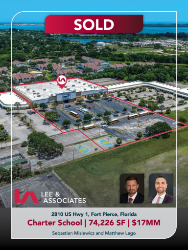 Sebastian Misiewicz and Matthew Lago brokers turnkey 74,226 SF educational facility as demand for school properties accelerates across South Florida