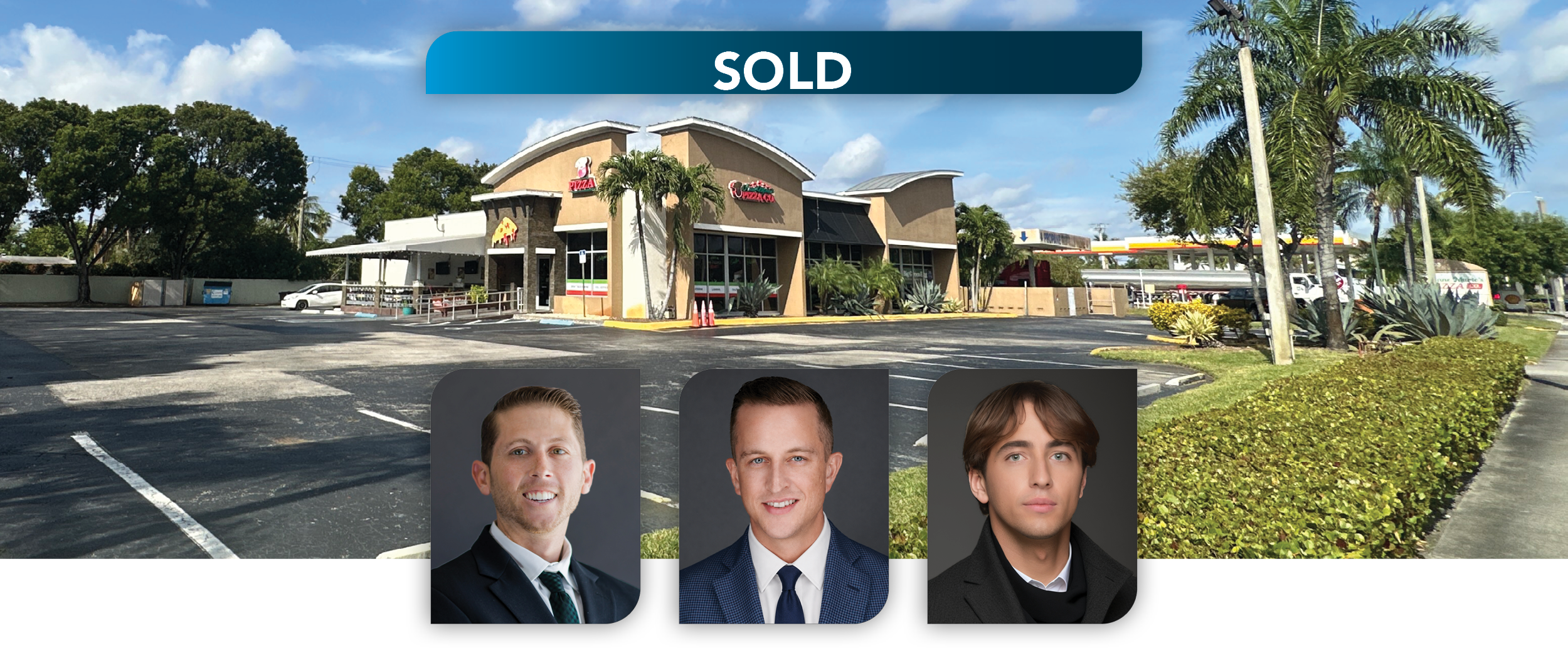 Greg Milopoulos, Christian Baena and James Glockner represent seller of North State Road 7 commercial property in $2.55M sale