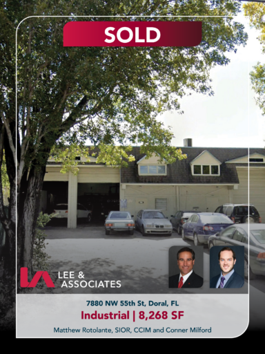 Matthew Rotolante, SIOR, CCIM, and Conner Milford Represent Seller in Sale of 8,268 SF Manufacturing Property in Doral