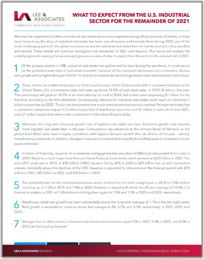 What to Expect from the U.S. Industrial Sector for the Remainder of 2021 Report